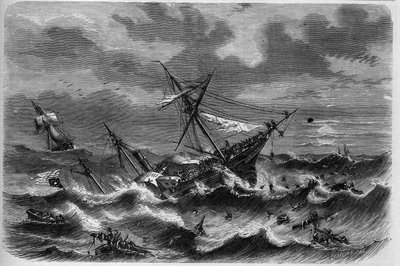 Schiffswrack des amerikanischen Liners „Central America“ im Atlantischen Ozean von French School