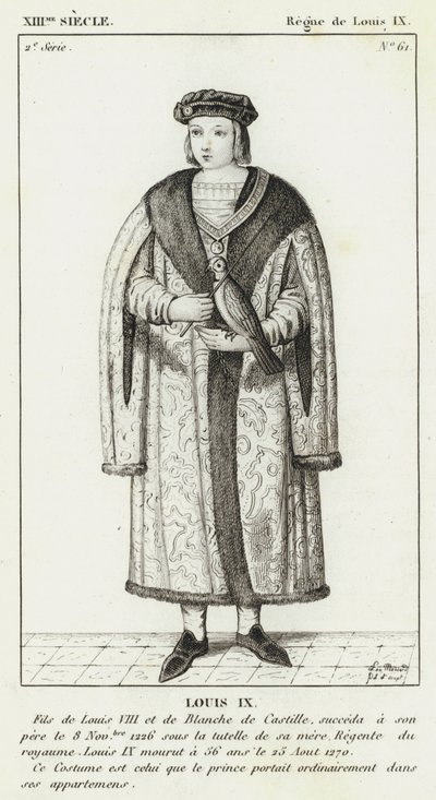 XIII. Jahrhundert, Herrschaft von Ludwig IX., Ludwig IX. (Gravur) von French School