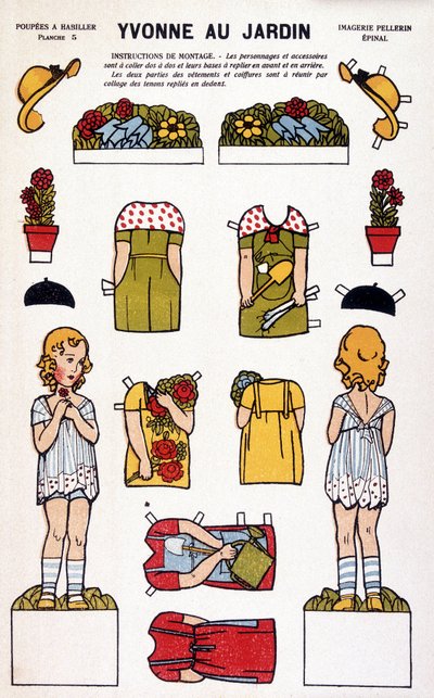 Yvonne im Garten: Scherenschnitt. 19. Jahrhundert von French School