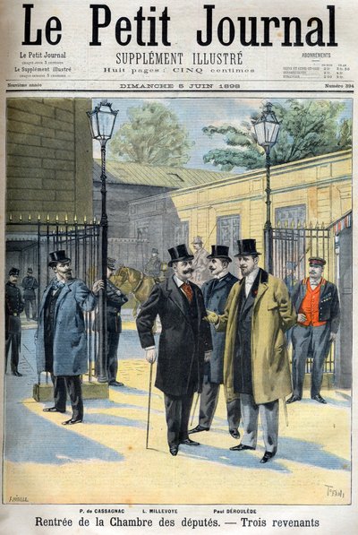 Wiedereröffnung der Abgeordnetenkammer, Illustration in „Le Petit Journal“, 5. Juni von French School