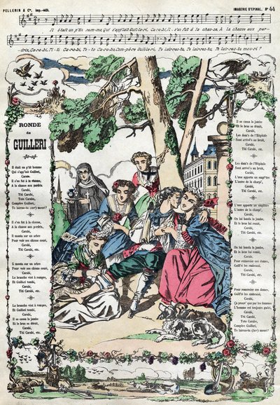 Der Reigen von Guilleri. Bild von Epinal aus dem 19. Jahrhundert von French School