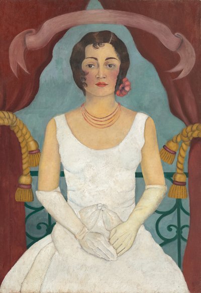 Porträt einer Dame in Weiß, ca. 1929 von Frida Kahlo