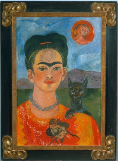 Selbstbildnis mit dem Bildnis von Diego auf meiner Brust von Frida Kahlo