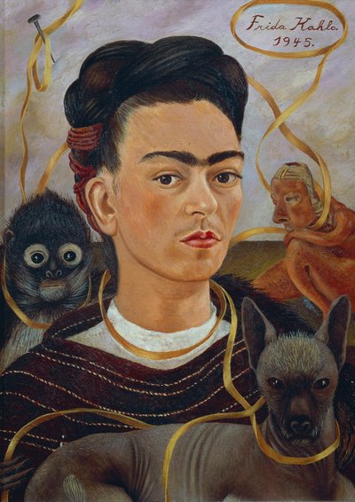 Selbstporträt mit Changuito von Frida Kahlo