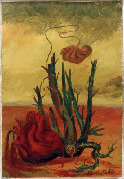 Ohne Titel (Herz, Kaktus und Fötus) von Frida Kahlo
