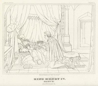König Heinrich IV., Teil II, Akt IV, Szene 4 (Gravur) von Friedrich August Moritz Retzsch