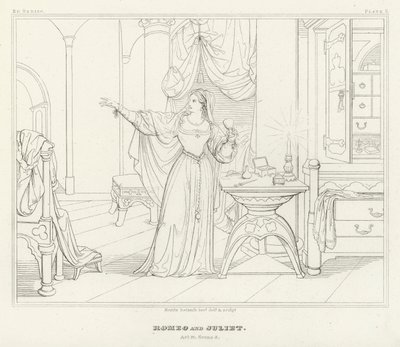 Romeo und Julia, Akt IV, Szene 3 von Friedrich August Moritz Retzsch