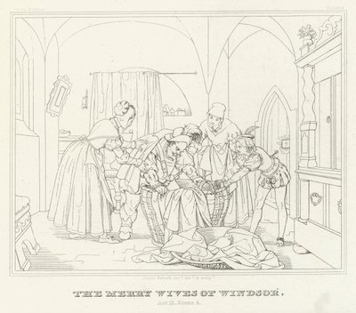 Die lustigen Weiber von Windsor, Akt III, Szene 3 von Friedrich August Moritz Retzsch