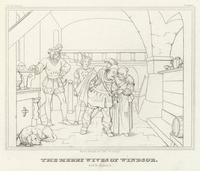 Die lustigen Weiber von Windsor, Akt II, Szene 2 von Friedrich August Moritz Retzsch