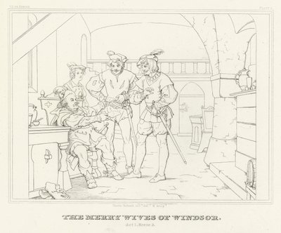 Die lustigen Weiber von Windsor, Akt I, Szene 3 von Friedrich August Moritz Retzsch