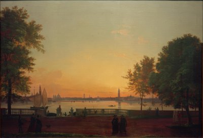 Blick auf Venedig von den Giardini Pubblici von Friedrich Nerly