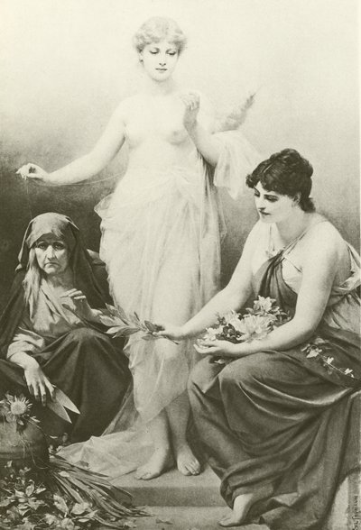 Die Schicksalsgöttinnen (Gravur) von Friedrich Paul Thumann