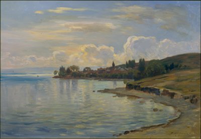 Landschaft des Genfersees am Ufer von Savoyen von Fritz Huguenin-Lassauguette