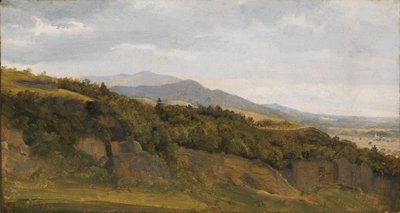 Deutsche Landschaft mit Blick auf ein weites Tal von Fritz Petzholdt