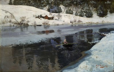 Winter am Fluss Simoa von Fritz Thaulov