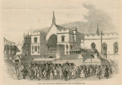 Palastplatz, die Eisenbahnausschussräume vor der Westminster Hall von G.F. Sargent
