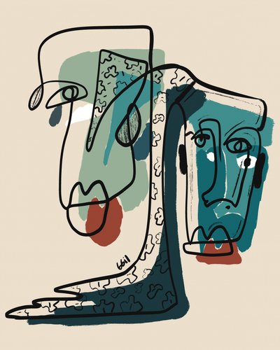 Moderne abstrakte Gesichter von GIovanna Gil Alves