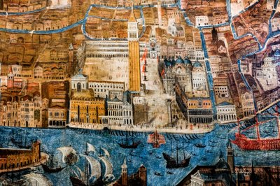 Vogelperspektive auf die Stadt Venedig von G. Barzenti