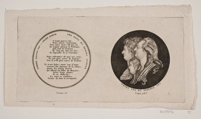 Medaillon mit Porträts von Ludwig XVI., seiner Königin und Sohn von G. N. Angelo