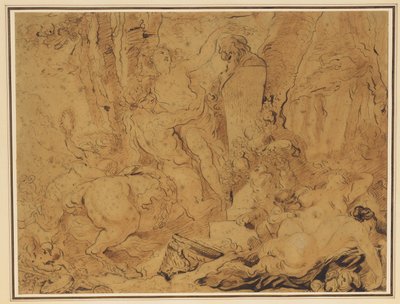 Fest zu Ehren des Gartengottes (Bacchanal mit einer Nymphe, die von einem Zentaur getragen wird und einen Hermen krönt) von Gabriel Francois Doyen