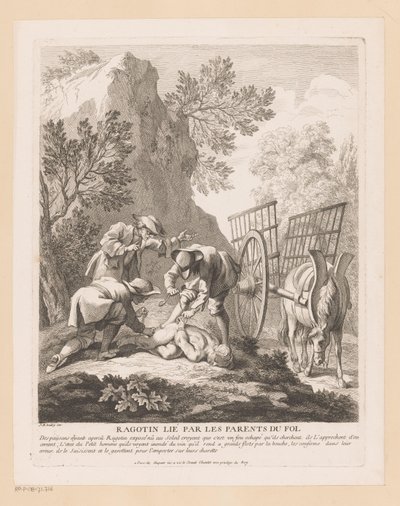 Schlafender Ragotin gefesselt und entführt von Gabriel Huquier