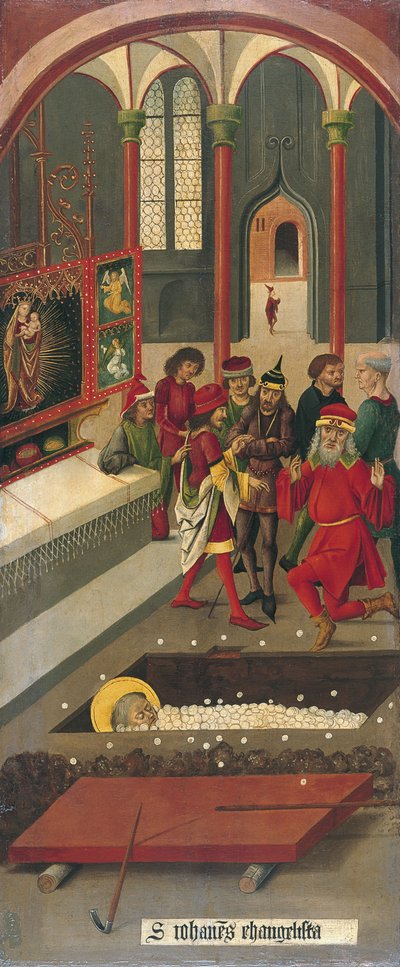 Das Wunder des Gastgebers am Grab des Heiligen Johannes, 1478 von Gabriel Mälesskircher
