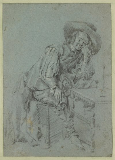 Ein sitzender Mann mit einer Pfeife von Gabriel Metsu