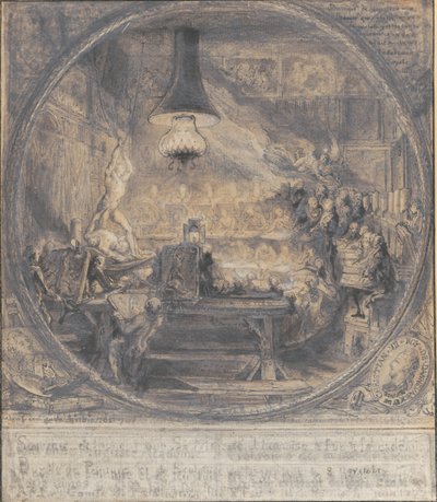 König Christian VII. besucht die königliche französische Kunstakademie in Paris, 8. Nov. 1768 von Gabriel de Saint Aubin