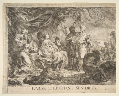 Laban sucht seine Götter, 1753 von Gabriel de Saint Aubin