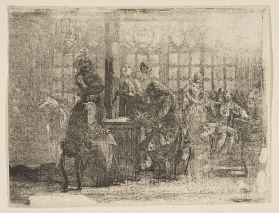 Les Nouvellistes, 1752 von Gabriel de Saint Aubin
