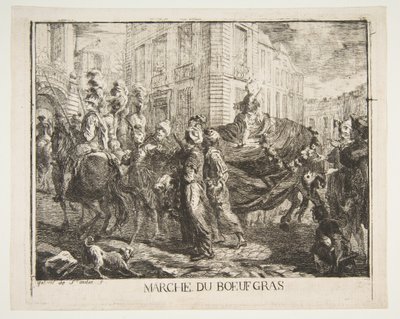 Marché du boeuf gras von Gabriel de Saint Aubin