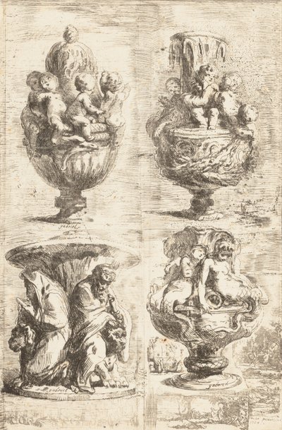 Die vier Vasen, 1754 von Gabriel de Saint Aubin