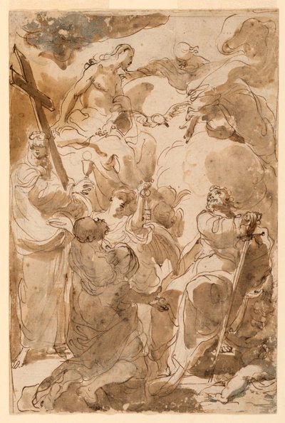 Die Dreifaltigkeit und die Apostel, St. Peter und St. Paul, 1770–80 von Gaetano Gandolfi