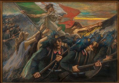 Trento und Trieste, Der Angriff der Bersaglieri (Schützen) von Gaetano Previati