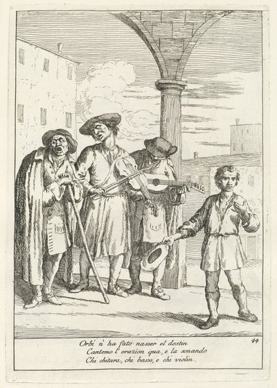 Fà ballar i Cani (Straßenkünstler) von Gaetano Zompini