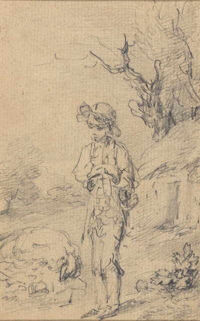 Junge, der neben einem Häuschen steht von Gainsborough Dupont