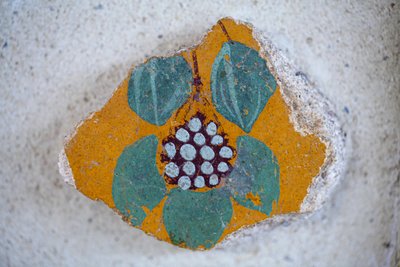 Teil der ursprünglichen Dekoration eines römischen Hauses von Gallo-Roman