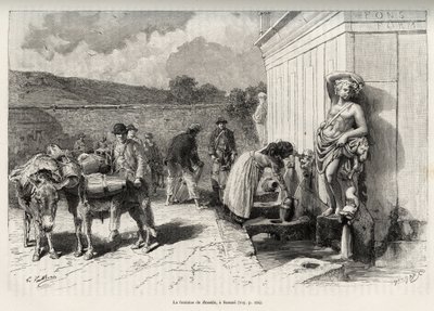 Der Brunnen von Rossello in Sassari (Italien). Gravur und Geschichte La Sardaigne von Gaston Vuillier von Gaston Vuillier