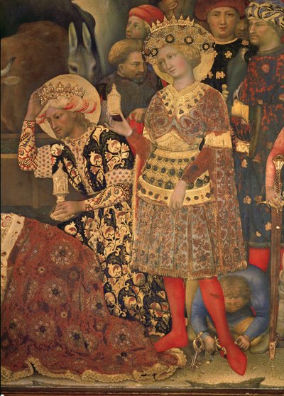 Zwei heilige Könige präsentieren ihre Geschenke von Gentile da Fabriano