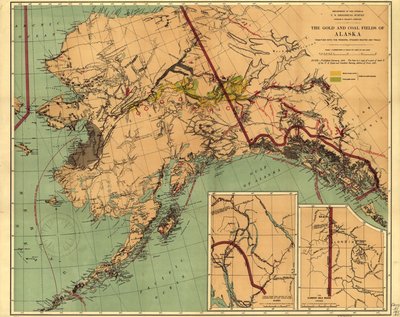 Die Gold- und Kohlefelder von Alaska: zusammen mit den wichtigsten Dampferrouten und Pfaden von Geological Survey