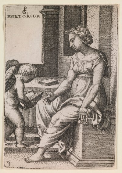 Rhetorica, aus der Serie „Die freien Künste“ von Georg Pencz