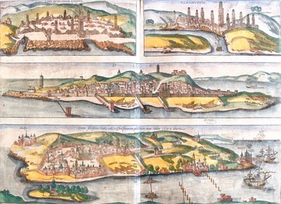 Casablanca, Azemmour, Diu, Goa, Marokko, Indien von Georg and Hogenberg Franz (1535 90) Braun
