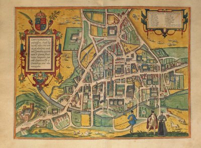 Karte von Cambridge aus Civitates Orbis Terrarum von Georg Braun and Hogenberg Franz