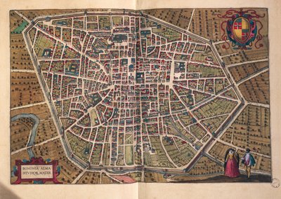 Die Stadt Bologna, aus Civitates Orbis Terrarum von Georg Braun and Hogenberg Franz