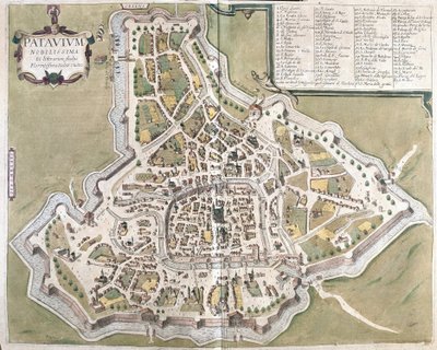 Padua, Region Venetien, Italien von Georg Braun and Hogenberg Franz