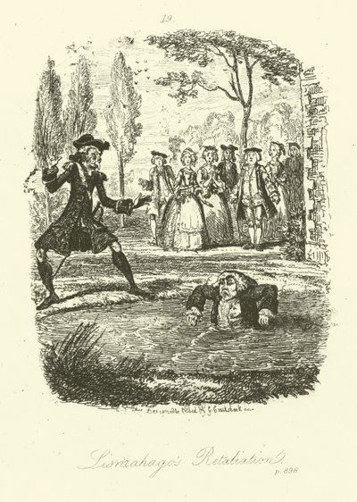 Illustration für Humphry Clinker von Tobias Smollett (Gravur) von George (after) Cruikshank
