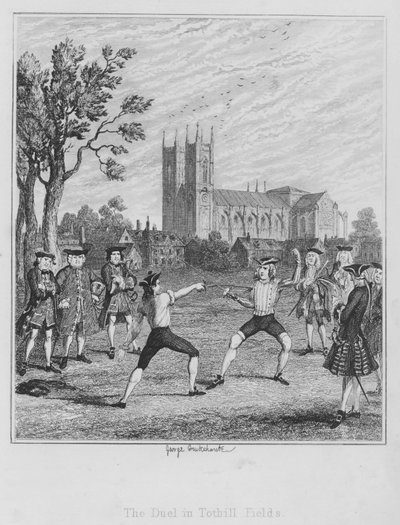 Das Duell in Tothill Fields von George (after) Cruikshank
