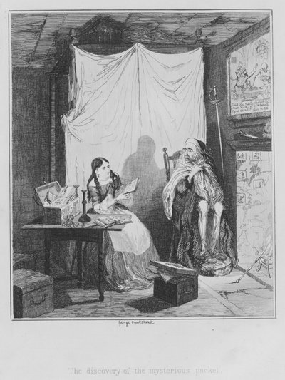 Die Entdeckung des geheimnisvollen Pakets von George (after) Cruikshank