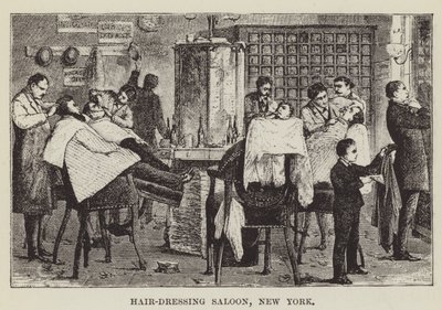 Friseursalon, New York von George Augustus Sala