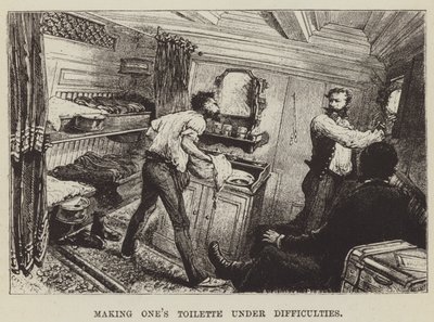 Toilette unter schwierigen Bedingungen von George Augustus Sala